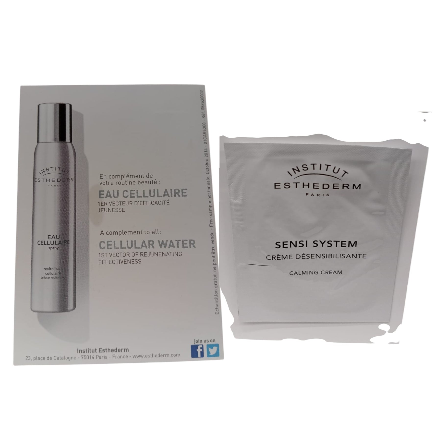 Institut Esthederm, Sensi System, Calmant, Zi & Noapte, Smântână, Pentru față, 2 ml *Mostră - Olmarkt