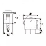Interupator basculant 1 circuit 3 pini 6.5A 250V OFF-ON albastru 09019KE