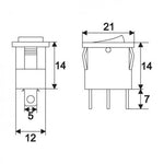 Interupator basculant 1 circuit 3 pini OFF-ON LED rosu 12V 15A cu retinere