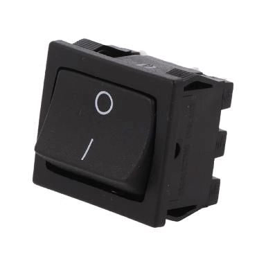 Intrerupator buton comutator 6A-250V ON-OFF cu retinere IP20 22x20mm negru GBC 24.2347.32