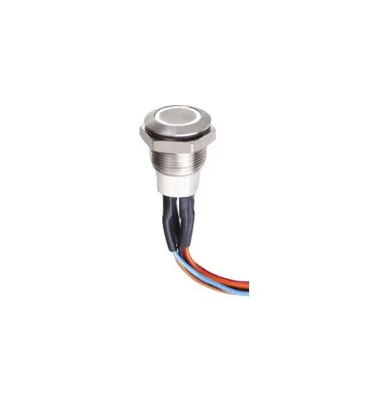 Intrerupator buton LED rosu SW1 OFF-(ON) fara retinere metal 12mm 12-24V