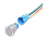 Intrerupator buton LED verde SW 4 OFF-(ON) fara retinere metal 22mm 12-24V