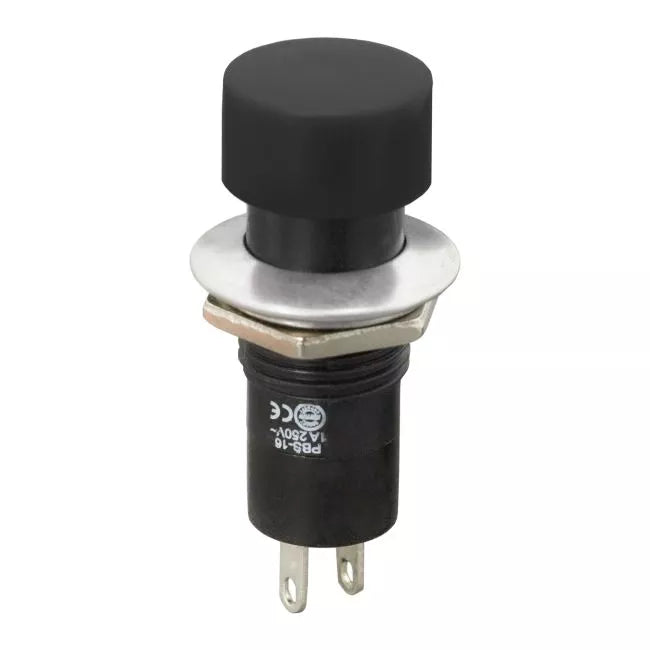Intrerupator cu apasare 1 circuit 1A 250V OFF-ON negru cu retinere