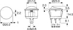 Intrerupator ROCKER SP3T (ON)-OFF-(ON) 10A 250VAC Pozitii 3 fara retinere 50mOhm SCI R13-112I-BB-7D