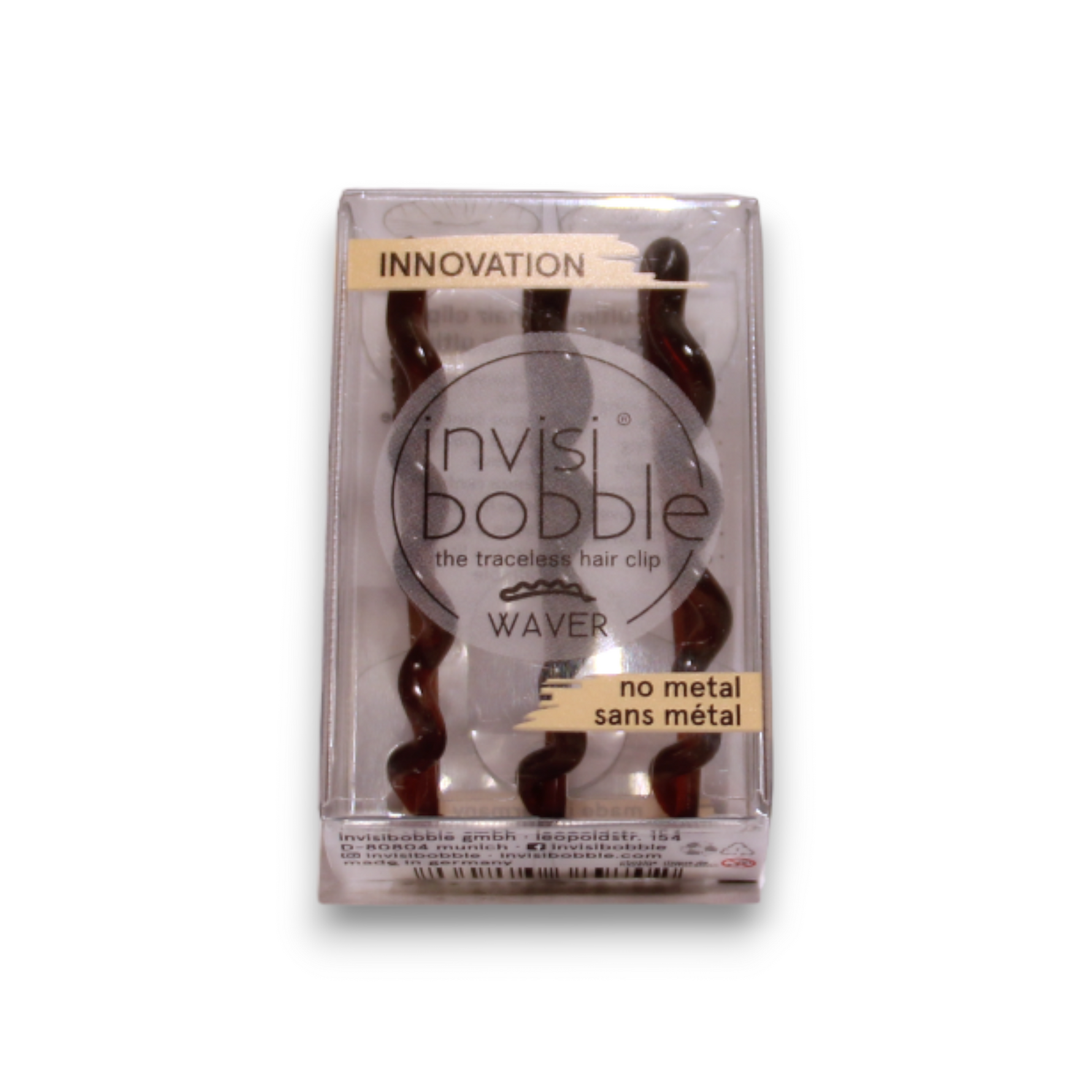 Set Trio, InvisiBobble, Waves, Clema de păr, Destul de întunecat, 3 buc - Olmarkt