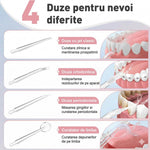 Irigator Bucal Electric, Flippy, Portabil, Dus Bucal pentru Curatare, Indepartare Tartru, 4 Capete, 25 x 8 x 8 cm, Negru