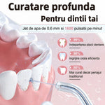Irigator Bucal Electric, Flippy, Portabil, Dus Bucal pentru Curatare, Indepartare Tartru, 4 Capete, 25 x 8 x 8 cm, Alb