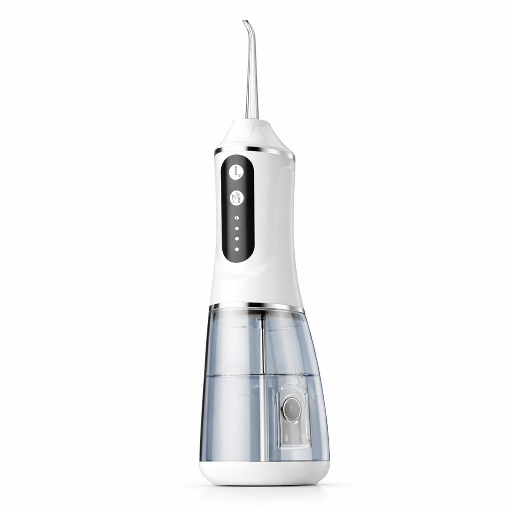 Irigator Bucal Electric, Flippy, Portabil, Dus Bucal pentru Curatare, Indepartare Tartru, 4 Capete, 25 x 8 x 8 cm, Alb
