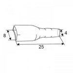 Izolatie papuc transparent 25mm pentru papuci de 6.3mm