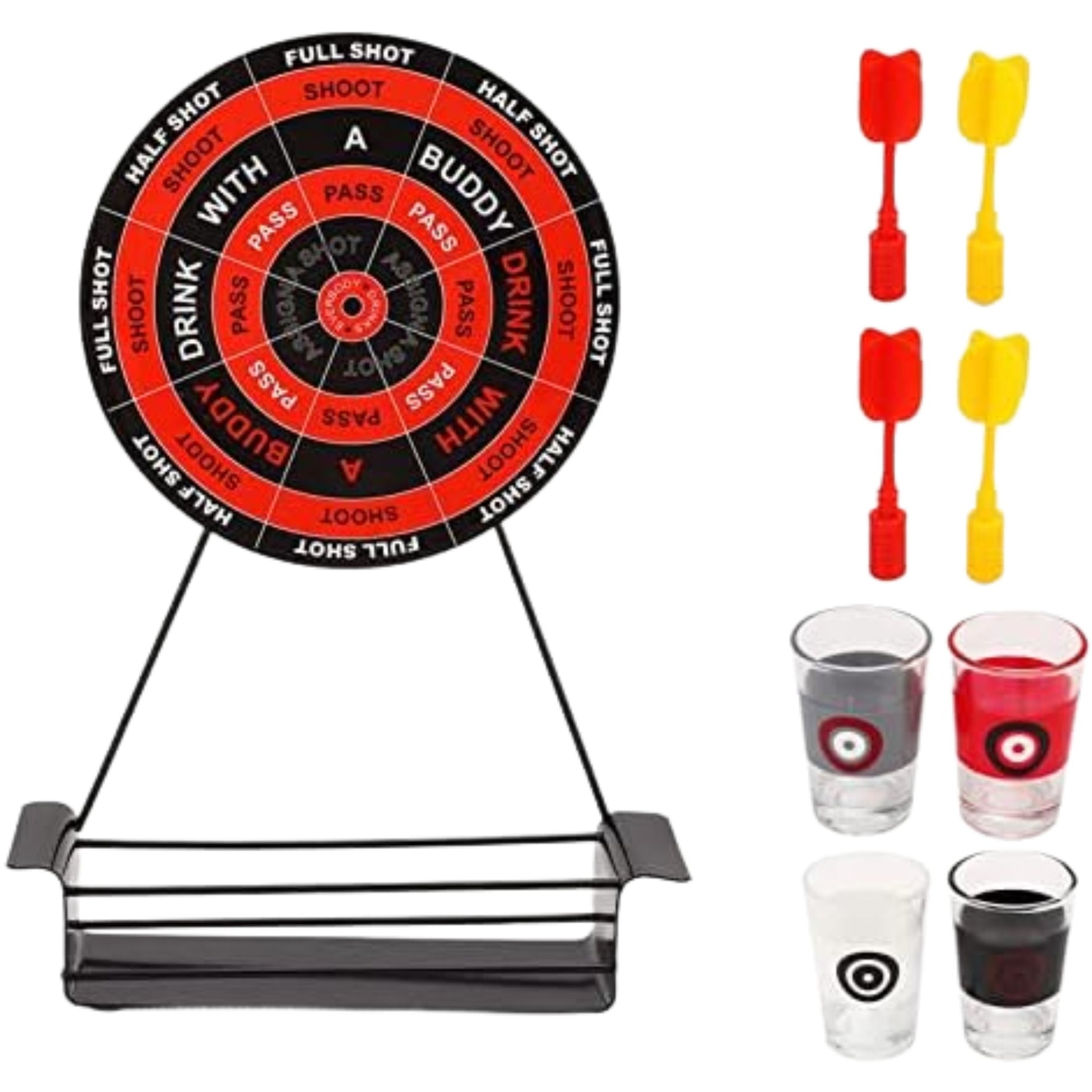 Joc de Baut Darts Flippy, 4 Sageti si Pahare de Shot Incluse, pentru petreceri si timp liber, 30 x 20 x 6.5 cm,