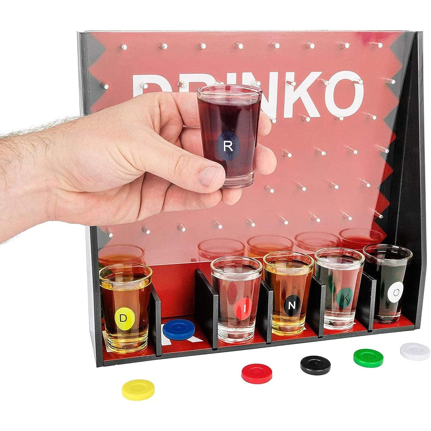 Joc de Baut Gravitational Flippy, pentru Petreceri, Interactiv, pana la 6 Jucatori, Pahare de Shot Incluse, 25.5 x 6.7
