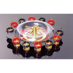 Joc de Baut Ruleta Flippy, cu 16 Pahare de Shot din Sticla , 30 x 30 x 5.5 cm, model 2, Rosu/Negru