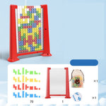Joc de inteligenta Tetris puzzle tangram Flippy, 70 de piese multicolore, 3D, montessori, interactiv, din plastic, zar