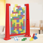Joc de inteligenta Tetris puzzle tangram Flippy, 70 de piese multicolore, 3D, montessori, interactiv, din plastic, zar