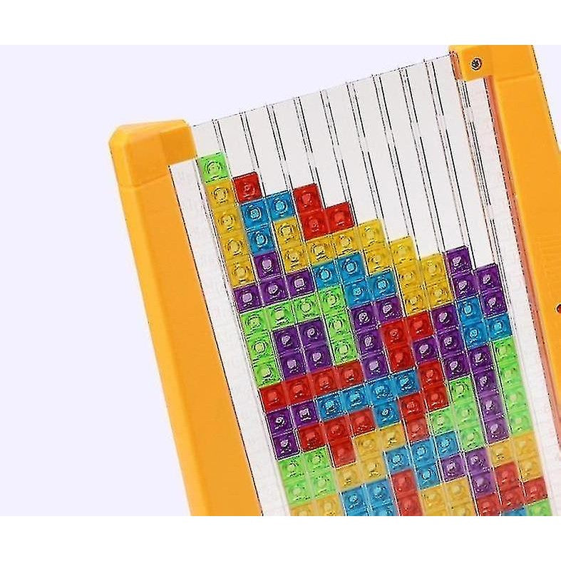 Joc de inteligenta Tetris puzzle tangram Flippy, 70 de piese multicolore, 3D, montessori, interactiv, din plastic, zar