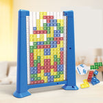 Joc de inteligenta Tetris puzzle tangram Flippy, 70 de piese multicolore, 3D, montessori, interactiv, din plastic, zar