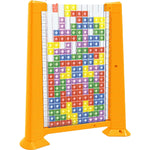 Joc de inteligenta Tetris puzzle tangram Flippy, 70 de piese multicolore, 3D, montessori, interactiv, din plastic, zar
