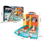 Joc de Masa Mini Baschet Interactiv pentru Copii, Flippy, pentru 2 Jucatori, 6 Mingi Incluse, 22x16.5x18.2 cm,