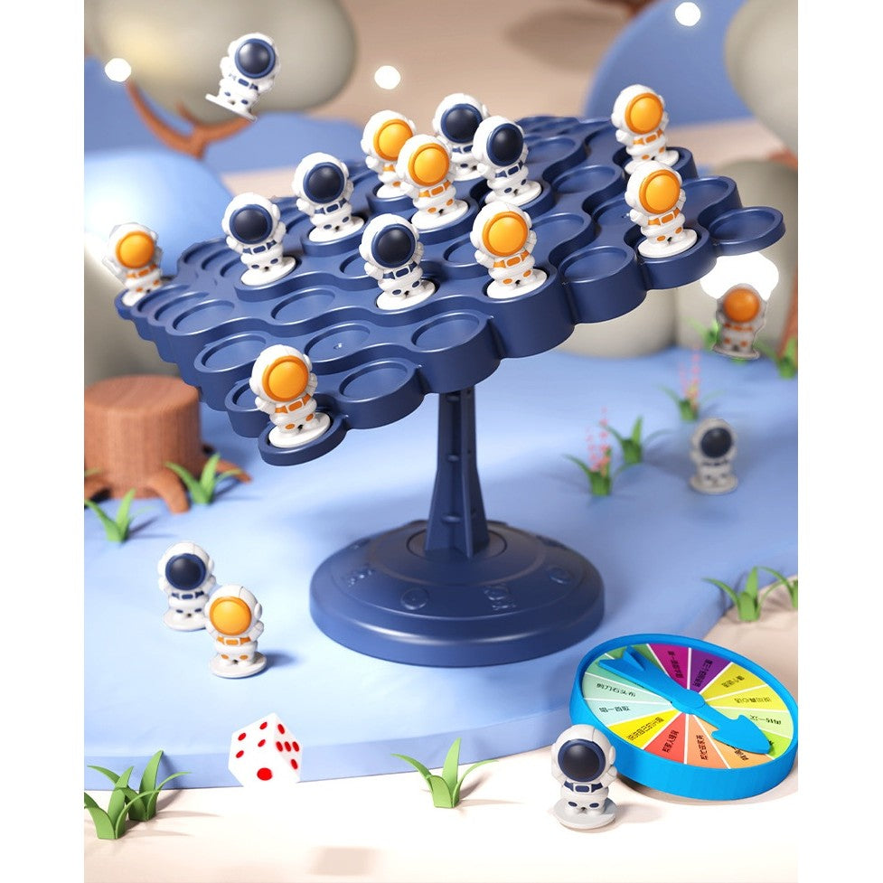 Joc Interactiv, Flippy, Astronauti in Echilibru, +3 Ani, din Plastic, 50 de Pioni, Placa de Echilibru, Roata cu