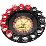 Joc de Ruleta Flippy, cu Pahare de Shot si Plansa de Joc Blackjack, 31 cm, Rosu-Negru