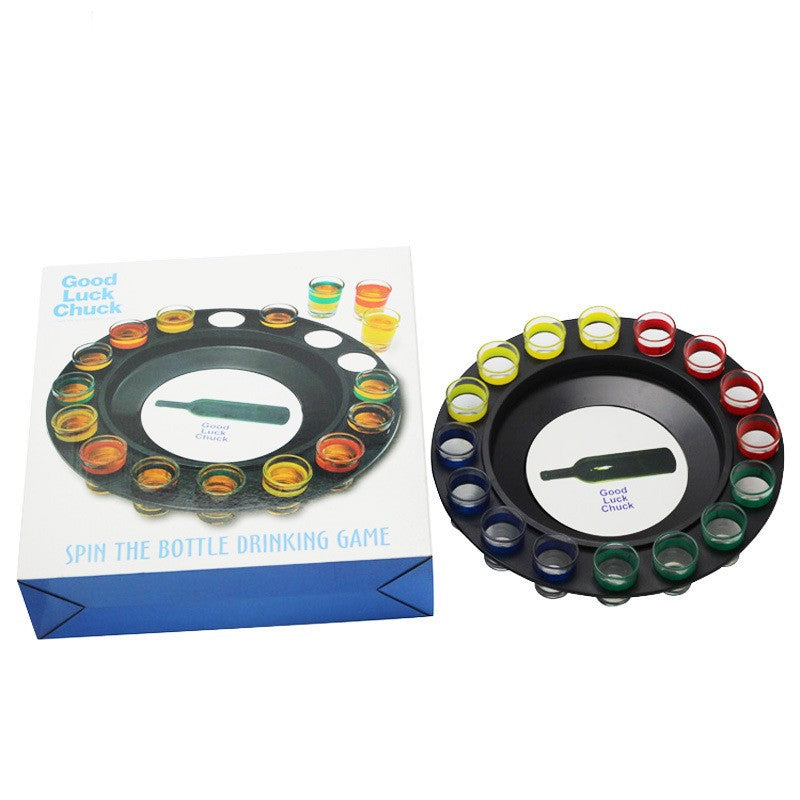 Joc de Societate "Adevar sau Provocare" Flippy, Ruleta cu 16 pahare de Shot din Sticla, pentru Petreceri, Distractie,