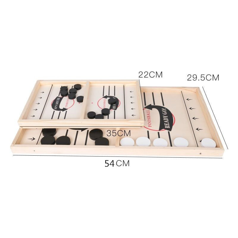 Joc Fooseball Interactiv, Flippy, Tip Hockey pe Gheata, din Lemn, 10 Piese de Joc, +4 Ani, 54 x 29 cm, Multicolor