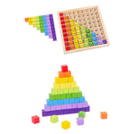 Joc Montessori din Lemn, Flippy, Tabla Inmultirii, Blocuri, Tabel de Multiplicare pana la 9x9, Multicolor, 18x18x1.5 cm