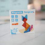 Joc Magnetic Tangram, Flippy, 7 Piese Magnetice, Forme Geometrice, 3 Ani, EVA, ABS, Magnet, 10.5 x 10.5 x 2.2 cm,