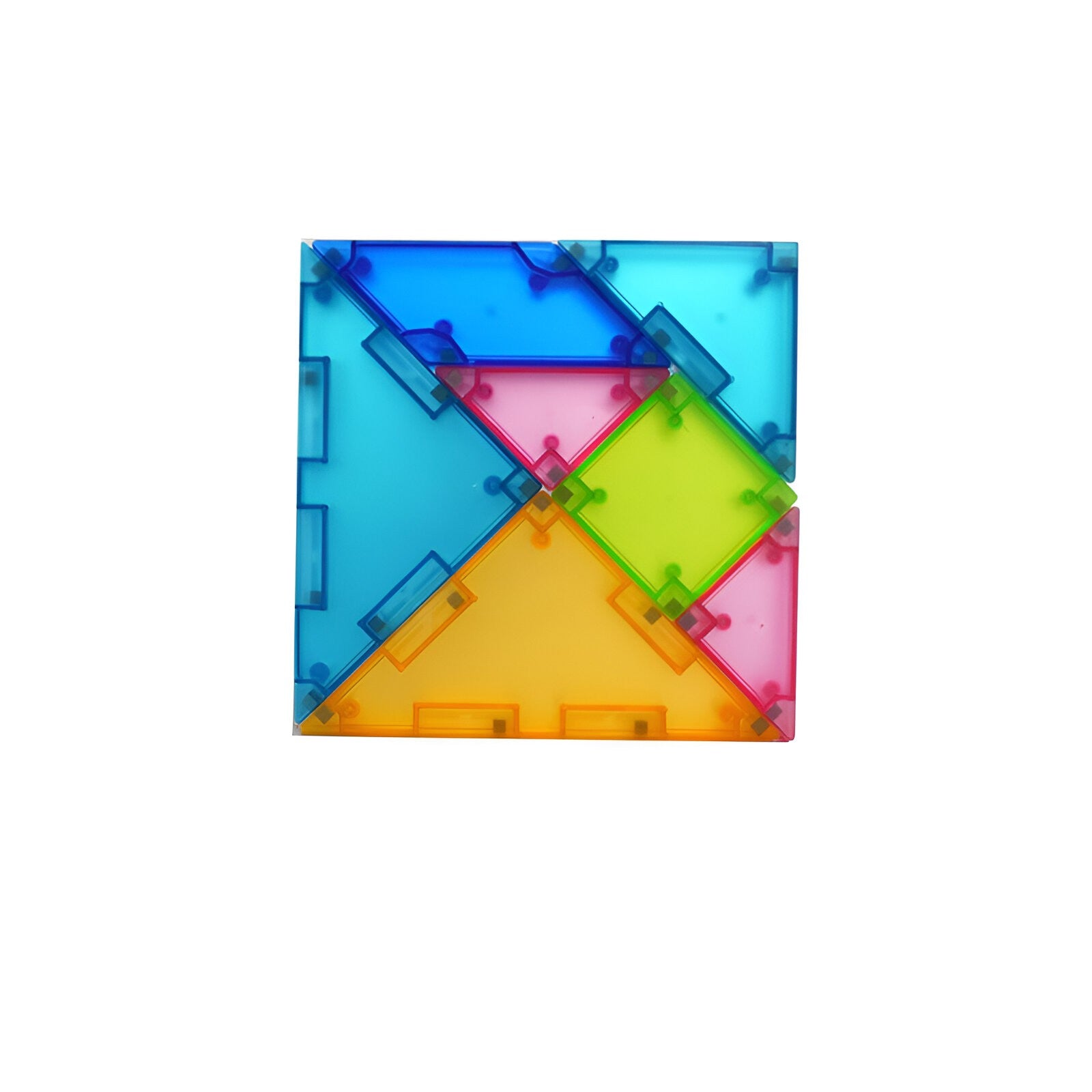 Joc Magnetic Tangram, Flippy, 7 Piese Magnetice, Forme Geometrice, 3 Ani, EVA, ABS, Magnet, 10.5 x 10.5 x 2.2 cm,