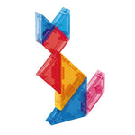 Joc Magnetic Tangram, Flippy, 7 Piese Magnetice, Forme Geometrice, 3 Ani, EVA, ABS, Magnet, 10.5 x 10.5 x 2.2 cm,