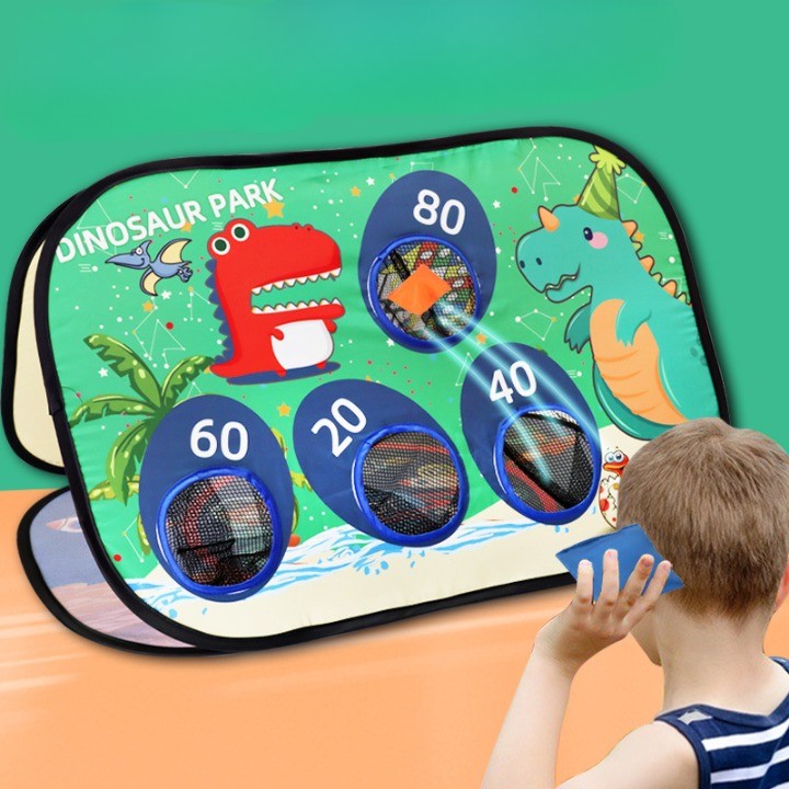 Joc pentru Copii, Flippy, Aruncarea Sacilor cu Nisip, Sageti, 8 Mingi, 4 Saci, Geanta Portabila, Interactiv, Model