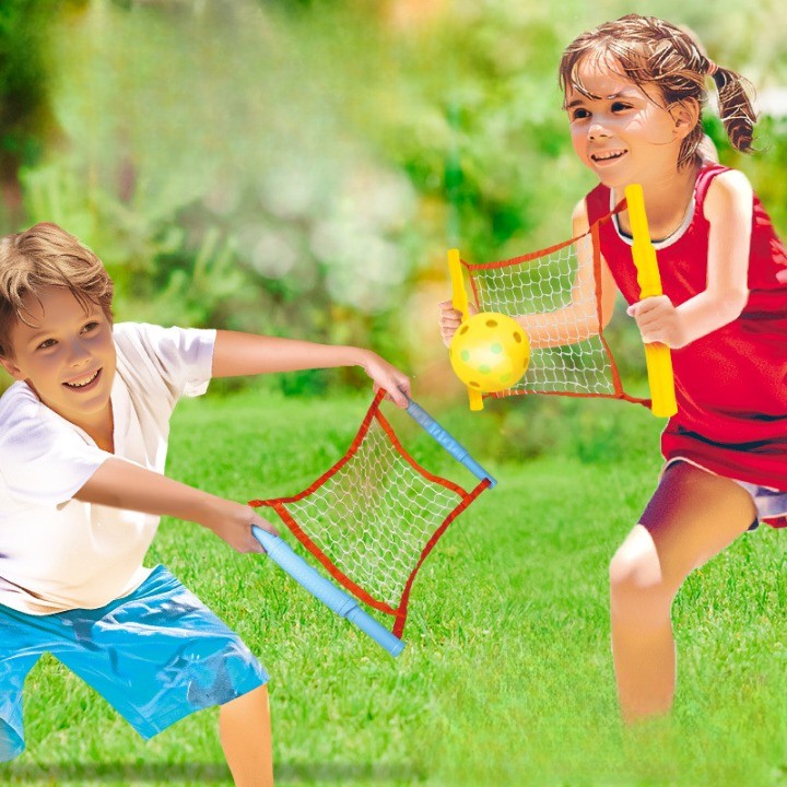 Joc Spikeball, Flippy, pentru Copii, Joc in 2, pentru Plaja, Parcuri, Interior, 2 Plase, 2 Mingi Normale, 2 Mingi