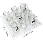 Joc X si O Flippy, cu Mini Halbe din Sticla, 25 x 25 cm, pentru Petreceri, Decor, Cadouri, Transparent