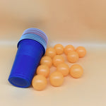 Joc de Baut BEER PONG, Flippy, Set din 12 Mingi de Tenis si 12 Pahare Reutilizabile, Joc Interactiv pentu Adulti,