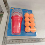 Joc de Baut BEER PONG, Flippy, Set din 12 Mingi de Tenis si 12 Pahare Reutilizabile, Joc Interactiv pentu Adulti,