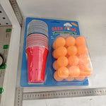 Joc de Baut BEER PONG, Flippy, Set din 24 Mingi de Tenis si 24 Pahare Reutilizabile, Joc Interactiv pentu Adulti,