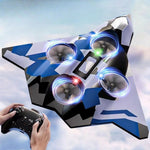 Avion de Lupta cu Telecomanda, Flippy, Tip Drona, din EVA (Spuma), cu Telecomanda, Incarcare USB, 2.4 GHz, Rotire 360°,