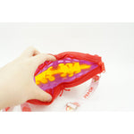 Jucarie antistres din silicon, Flippy, Pop It Now and Flip It, Geanta de umar, Fluture, Galben/Mov
