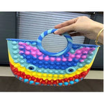 Jucarie Antistres din silicon Flippy, Pop It Now And Flip It, Geanta mare, 28 cm, Multicolor, Model 2