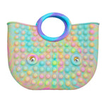 Jucarie Antistres, Flippy, Tip Pop It Now and Flip It, Geanta, din Silicon, 28 cm, Multicolor