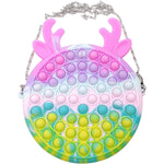 Jucarie antistres din silicon Flippy, Pop it Now and Flip It ,Geanta ,Multicolor