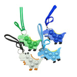 Jucarie antistres din silicon, Flippy, Pop It Now and Flip It, Simple Dimple, Breloc, Dinozaur, Verde
