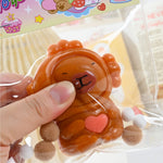 Jucarie Antistres Squishy, Flippy, cu Revenire Lenta, Model Capybara cu Inima, 7.5cmx6.5 cm, din TPR, Ambalaj