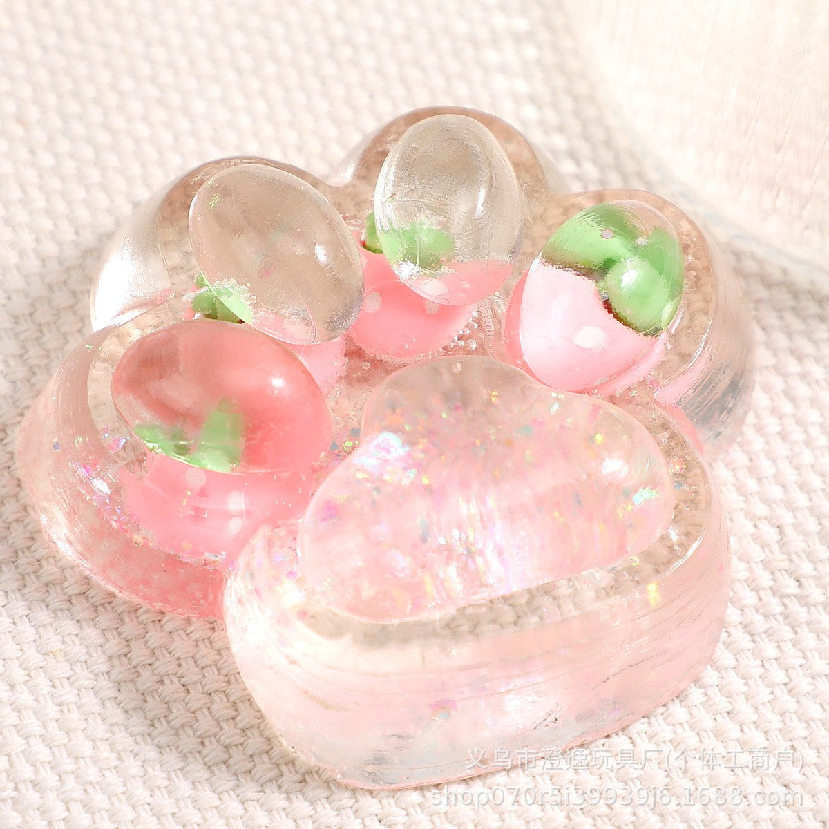 Jucarie Antistres Squishy, Flippy, cu Revenire Lenta, Labuta de Pisica Pufoasa, 7.5 cm, Ambalaj Transparent, Model