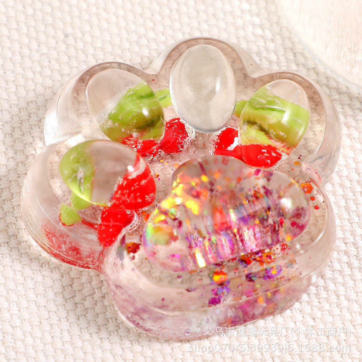 Jucarie Antistres Squishy, Flippy, cu Revenire Lenta, Labuta de Pisica Pufoasa, 7.5 cm, Ambalaj Transparent, Model