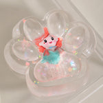 Jucarie Antistres Squishy, Flippy, Labuta de Pisica Pufoasa, cu Revenire Lenta, 7 x 6.5 cm, Model Printesa, Multicolor