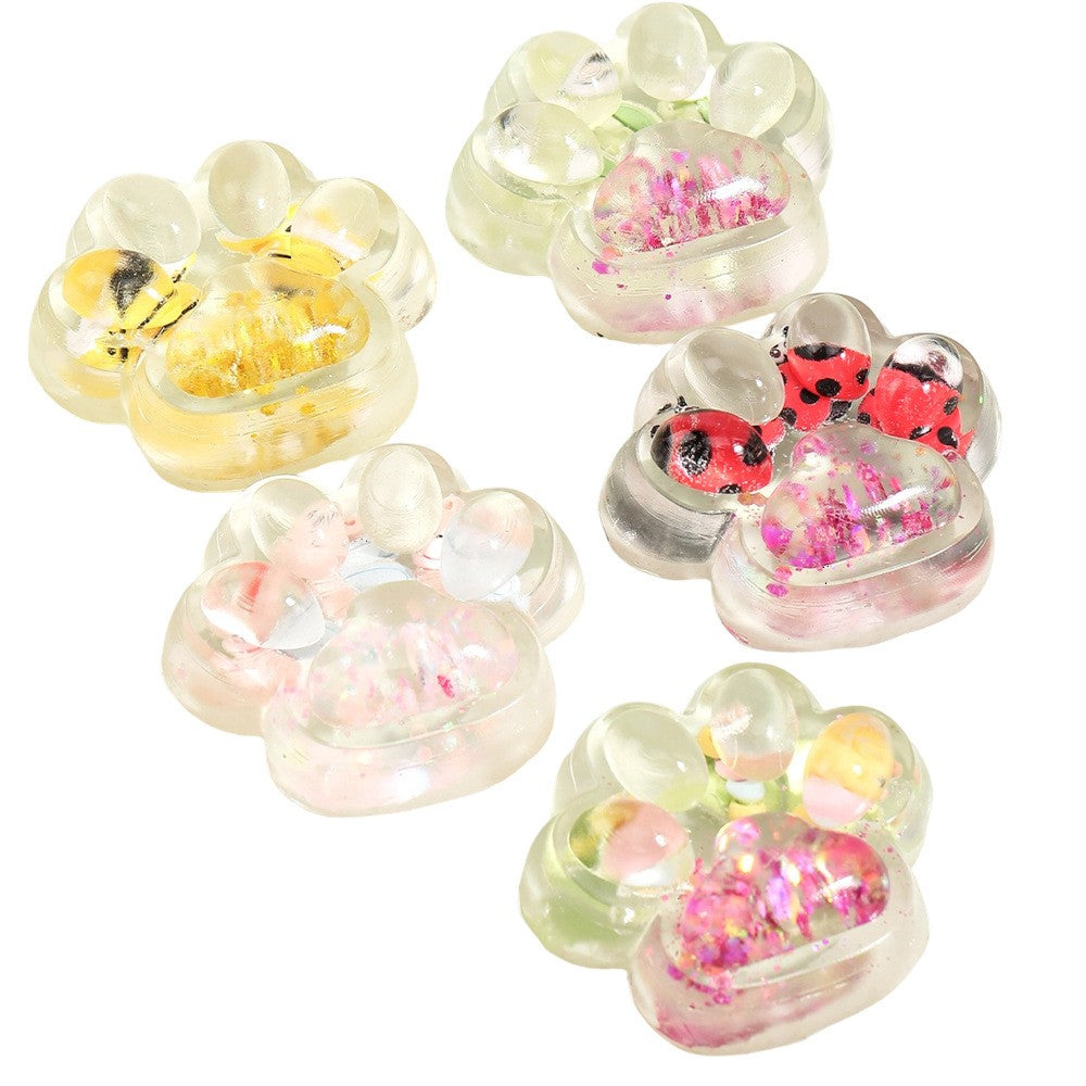 Jucarie Antistres Squishy, Flippy, cu Revenire Lenta, Squeeze Pinch Family, Model Cat Paw, 6.5 x 7 cm, din Tpr, 4-6
