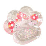 Jucarie Antistres Squishy, Flippy, Labuta de Pisica Pufoasa, cu Revenire Lenta, 7 x 6.5 cm, Model Ciuperca, Multicolor