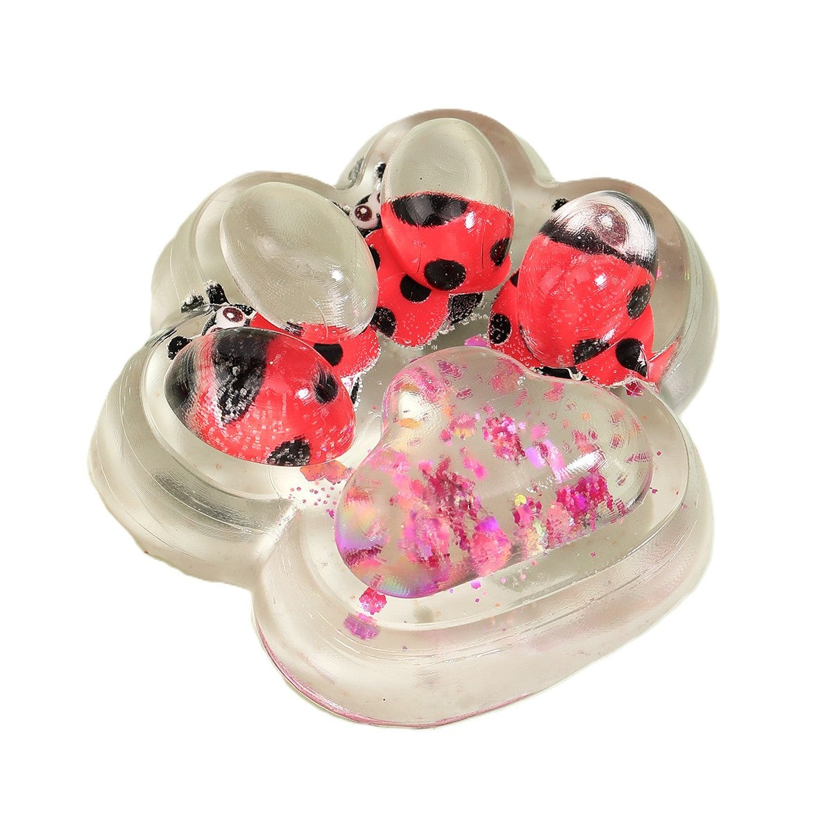 Jucarie Antistres Squishy, Flippy, cu Revenire Lenta, Squeeze Pinch Family, Model Cat Paw, 6.5 x 7 cm, din Tpr, 4-6