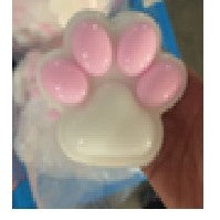 Jucarie Antistres Squishy, Flippy, cu Revenire Lenta, Labuta de Pisica Pufoasa, 8.5 x 7.5 cm, Ambalaj Transparent, Alb